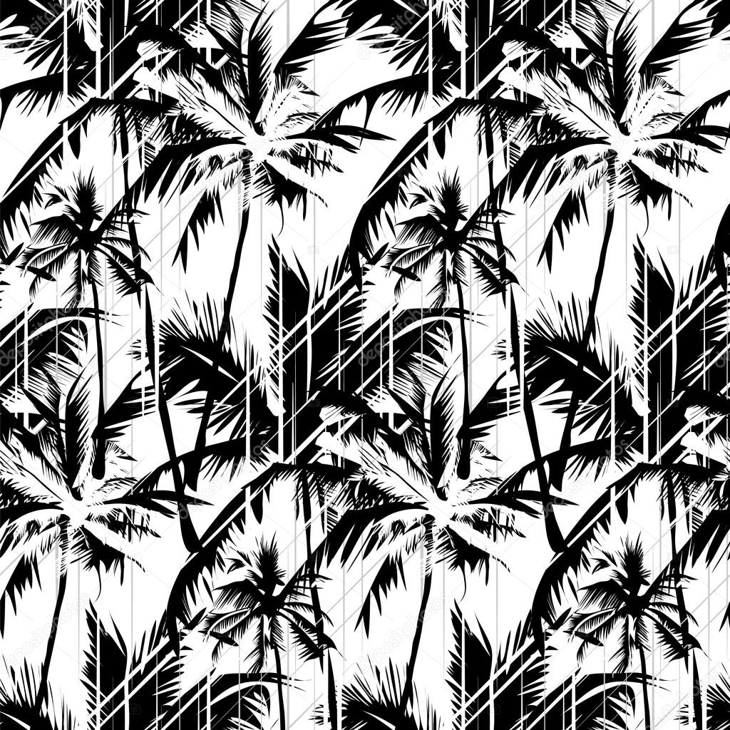 Tropical black and white pattern — Stock Vector © YulianaS #117906248