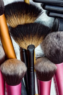 Closeup çekim makyaj fırçaları