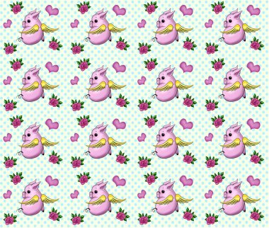           .     vektör görüntü domuz dişi, aşk, güller, kusursuz görüntü.