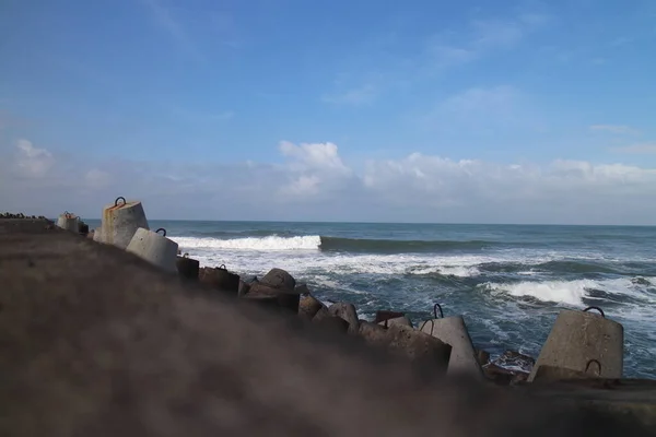 Yogya Indonesia Września 2016 Niuans Błękitnego Nieba Panoramiczne Morze Spokojne — Zdjęcie stockowe