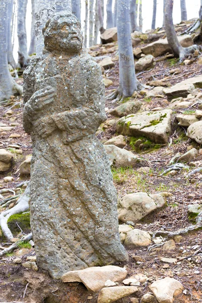 Religious sculpture in wood — Stock Photo, Image