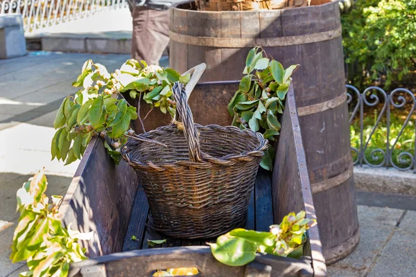 Cesta de madera en otoño —  Fotos de Stock