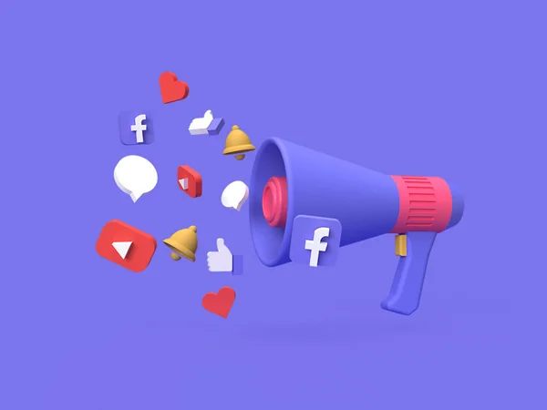 Social Media Digital Marketing Campaign Concept Μπλε Φόντο — Φωτογραφία Αρχείου