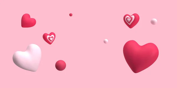 Hart Marmer Drijvend Met Een Roze Achtergrond Voor Romantiek Bruiloft — Stockfoto