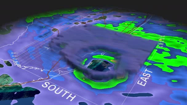 Hurricane Andrew Eye 3D Radar — Stock Video