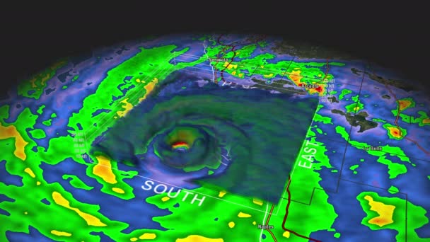Hurricane Charley Eye 3D radar — Stockvideo