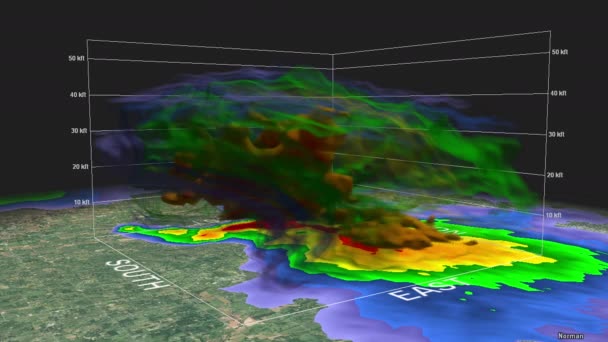 Generieke volumetrische Tornado 3D radar — Stockvideo