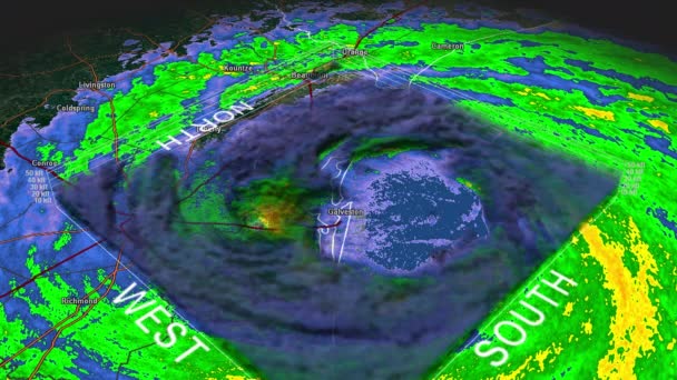 Furacão Ike Eye 3D radar — Vídeo de Stock