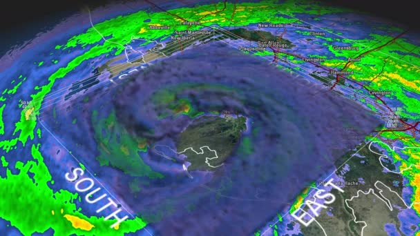 Ураган Gustav Eye 3D Radar — стоковое видео