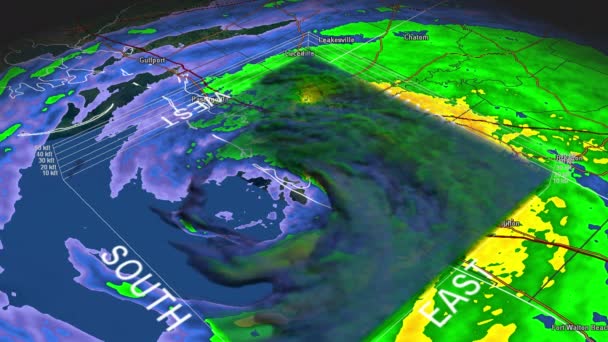 Kasırga Ivan Göz 3d Radar — Stok video