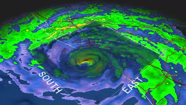 Hurricane Dennis Eye Radar 3D — Wideo stockowe