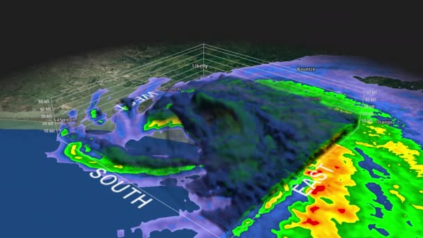 飓风亨贝托眼3D雷达 — 图库视频影像