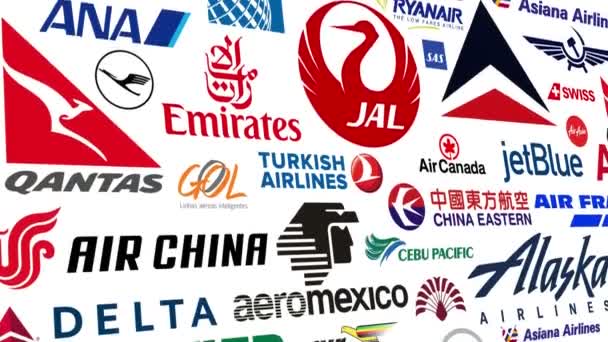 Логотип авиакомпании — стоковое видео
