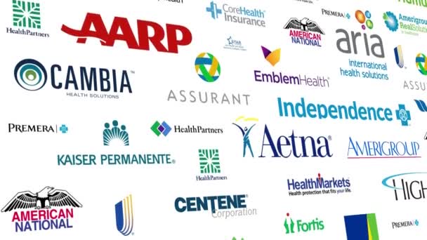 Seguro de salud Logo Loop — Vídeo de stock