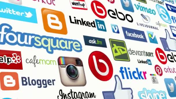 Sociala medier-logotypen Loop — Stockvideo