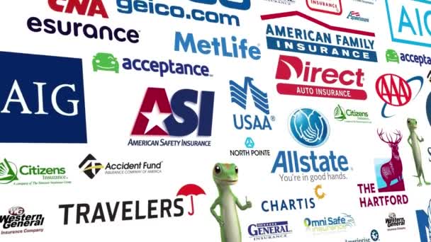 自動車保険のロゴのループ — ストック動画