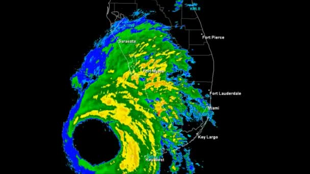 飓风威尔玛 (2005) 登陆时间流逝 — 图库视频影像
