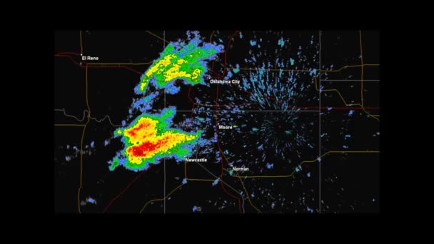 2013 Moore, Oklahoma tornádu počasí Radar — Stock video