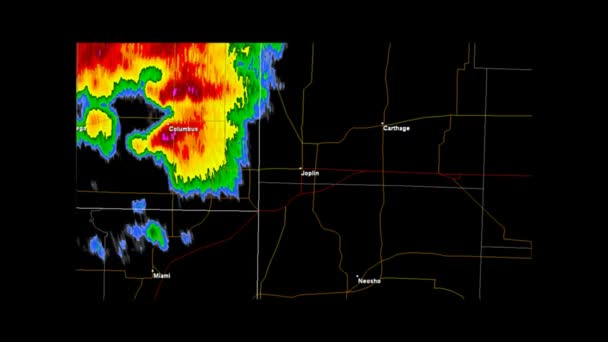 Radar meteorologiczny Tornado Joplin, Missouri 2011 — Wideo stockowe