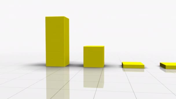 Falling Bar Graph in YELLOW — Stock Video