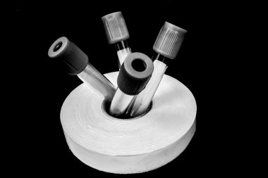 Bir kan tüpü yakın çekim.