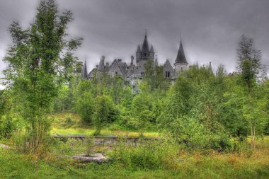 Abandoned castle in Belgium, Celles. Miranda Castle (Noisy castle) clipart