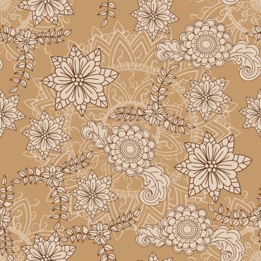 soyut çiçek desenli