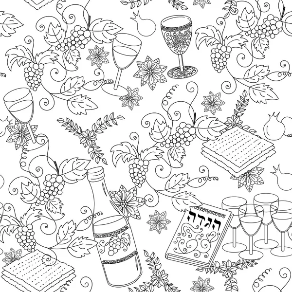 Passover seamless pattern background — Stock Vector
