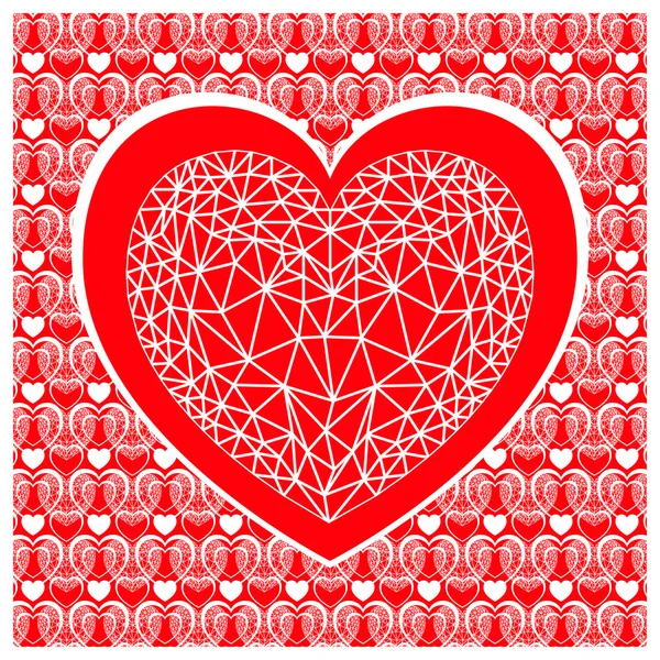 Валентинки день карты с сердцем — стоковый вектор