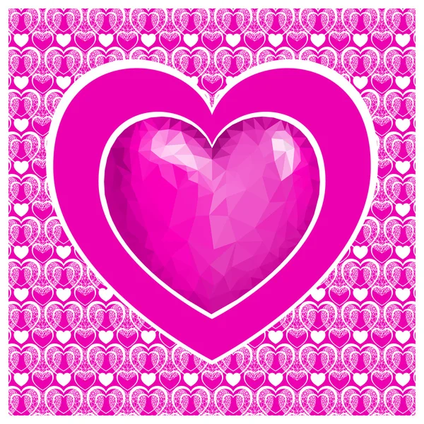 Valentýnské přání se srdcem — Stockový vektor
