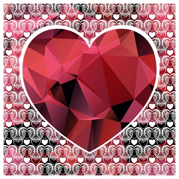 Walentynki kartka z sercem — Wektor stockowy
