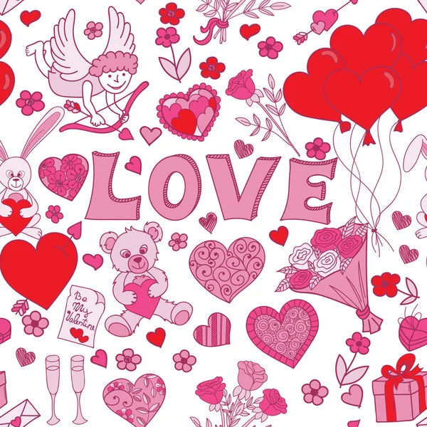 Valentines jour fond de motif sans couture — Image vectorielle