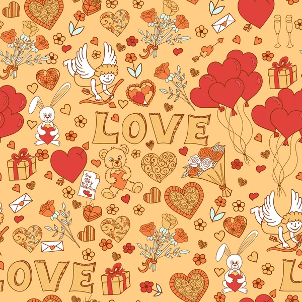 Valentines day seamless pattern background — Stock Vector