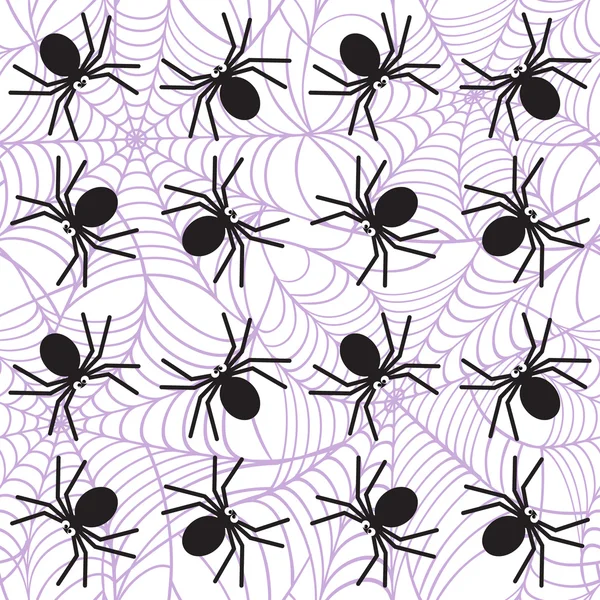 Pavouci na weby bezešvé pattern — Stockový vektor
