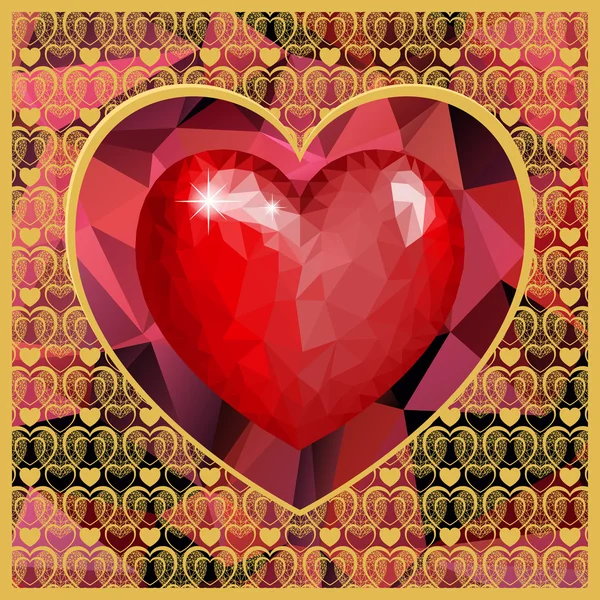 Открытка на день Святого Валентина с сердцем — стоковый вектор