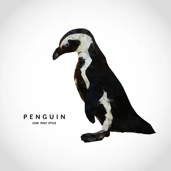 Penguin low poly style — Stock Vector