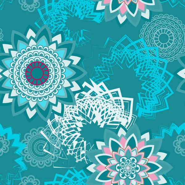 Ornamento mandala patrón sin costura — Vector de stock