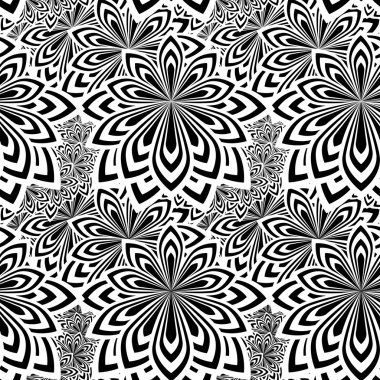 Çiçek psychedelic seamless modeli.