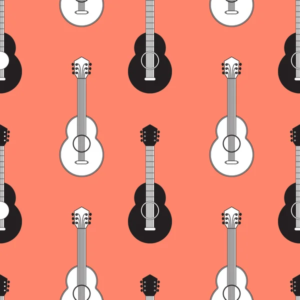 Klassieke gitaar naadloze patroon — Stockvector