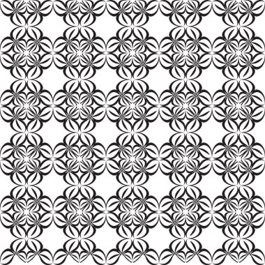 Dikişsiz desen ve doku. Siyah ve beyaz süsleme şablonu.