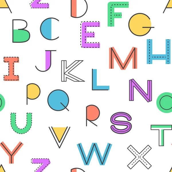 Naadloze patroon alfabet achtergrond — Stockvector