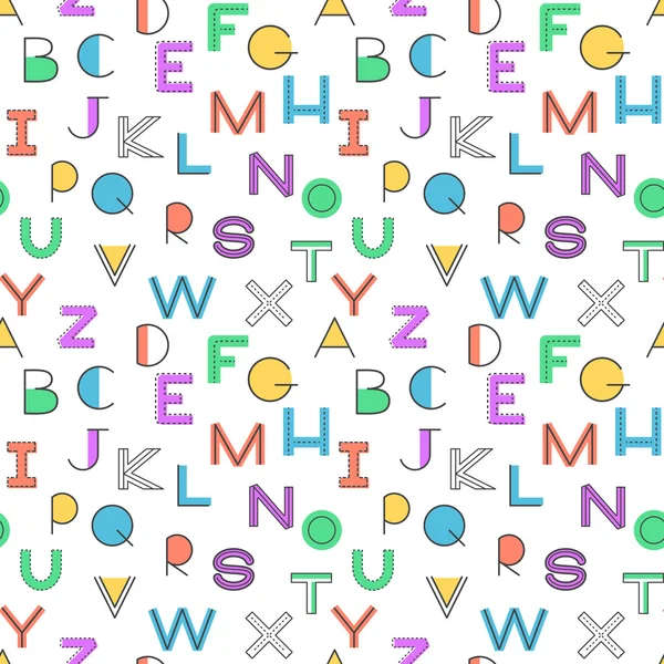 Modèle sans couture fond de l'alphabet — Image vectorielle