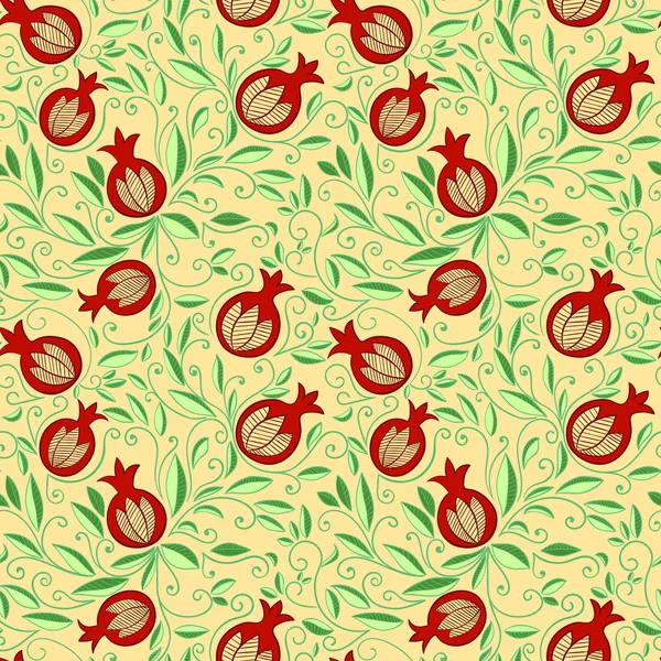 Pomegranate seamless pattern — Stock Vector