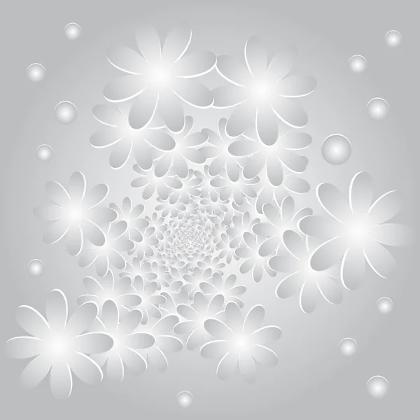 Abstraktní pozadí s květinami a kruhy — Stockový vektor