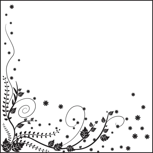 Fond monochrome avec éléments floraux — Image vectorielle