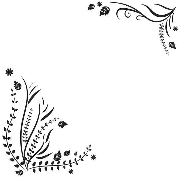 Fondo monocromo con elementos florales — Vector de stock