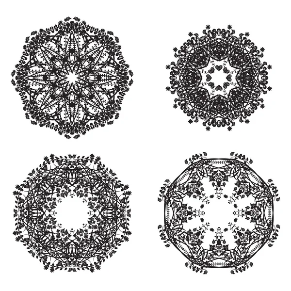 Geometrik dairesel süsleme seti. — Stok Vektör