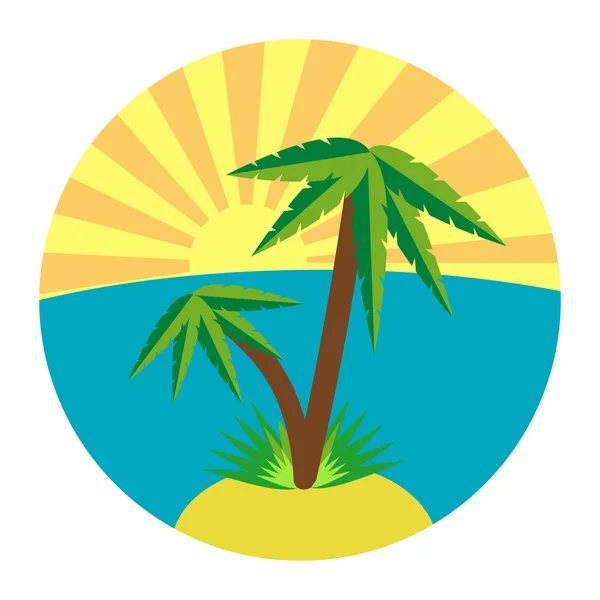 Icono de palma plana — Vector de stock