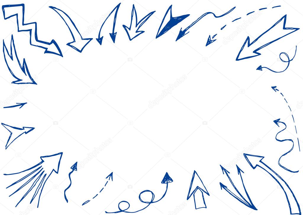 Hand drawn arrows background