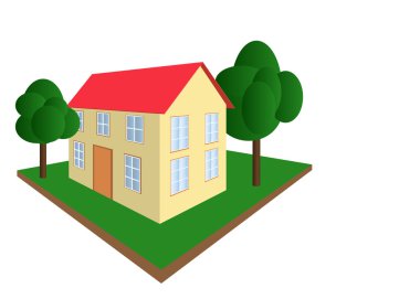  Yazlık köyü. Perspektif görünümü oluşturma
